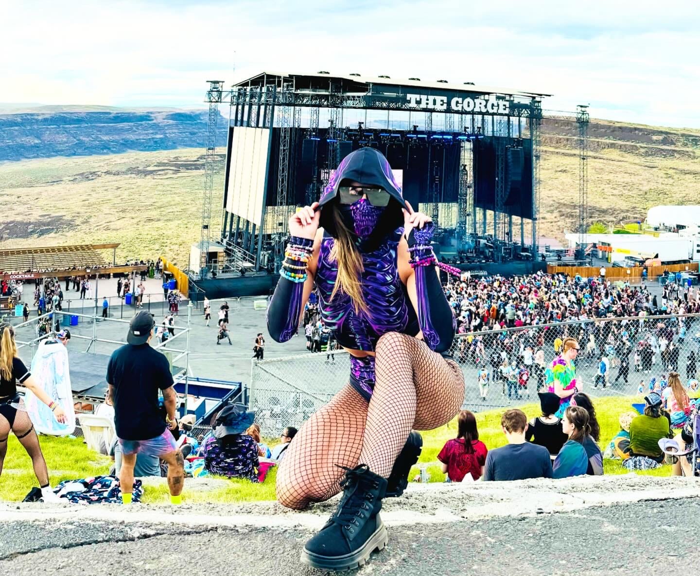 Customer photo review of Purple Skeleton Booty Shorts Set