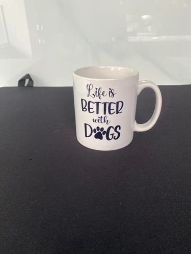 Customer photo review of Girl & Dogs - Life is better with a dog Personalised Mug