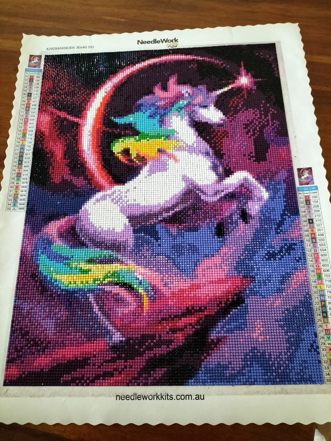 Customer photo review of Full Drill - 5D DIY Diamond Painting Kits Fantastic Dream Colorful Unicorn