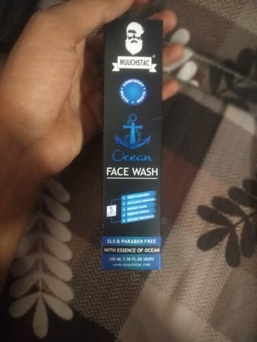 Customer photo review of Muuchstac Ocean Face Wash for Men | Fight Acne & Pimples, Brighten Skin, Clears Dirt, Oil Control, Refreshing Feel - Multi-Action Formula | 100 ml