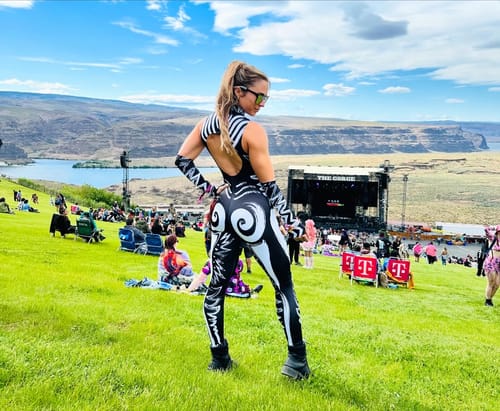 Customer photo review of Call of the Tribe Cut Out Catsuit