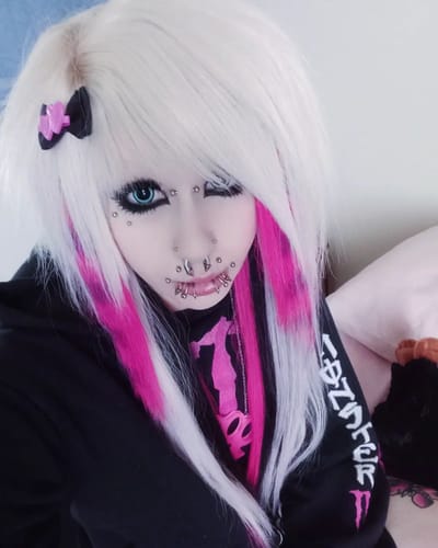 Customer photo review of Dilated Blue Contact Lenses(12 months of use)