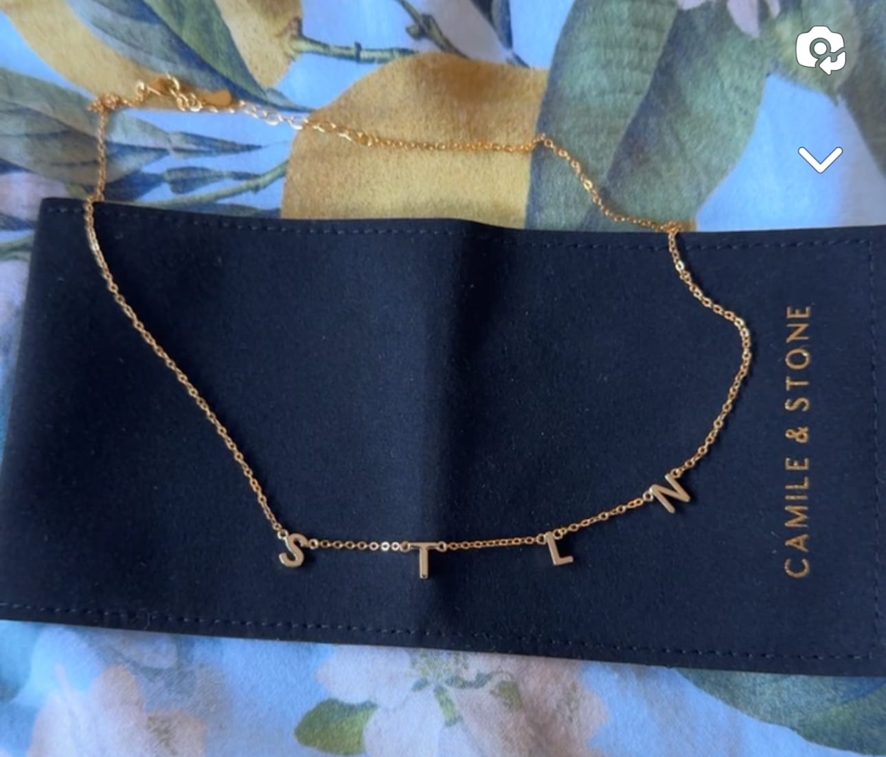 Customer photo review of The Original Initial Letter Necklace