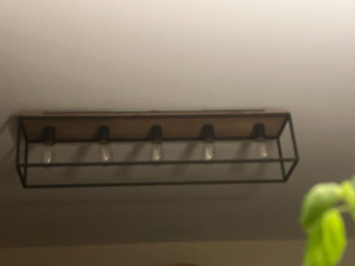 Customer photo review of 5-Light Rectangular Cage Flush Mount Ceiling Light