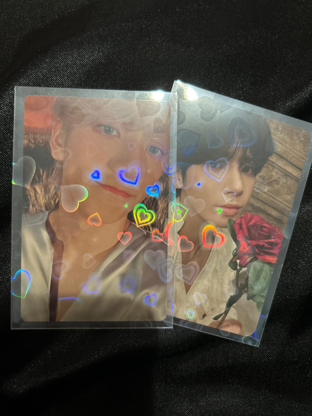 Customer photo review of PREMIUM HOLOGRAPHIC PHOTOCARD SLEEVES - HEART VERSION