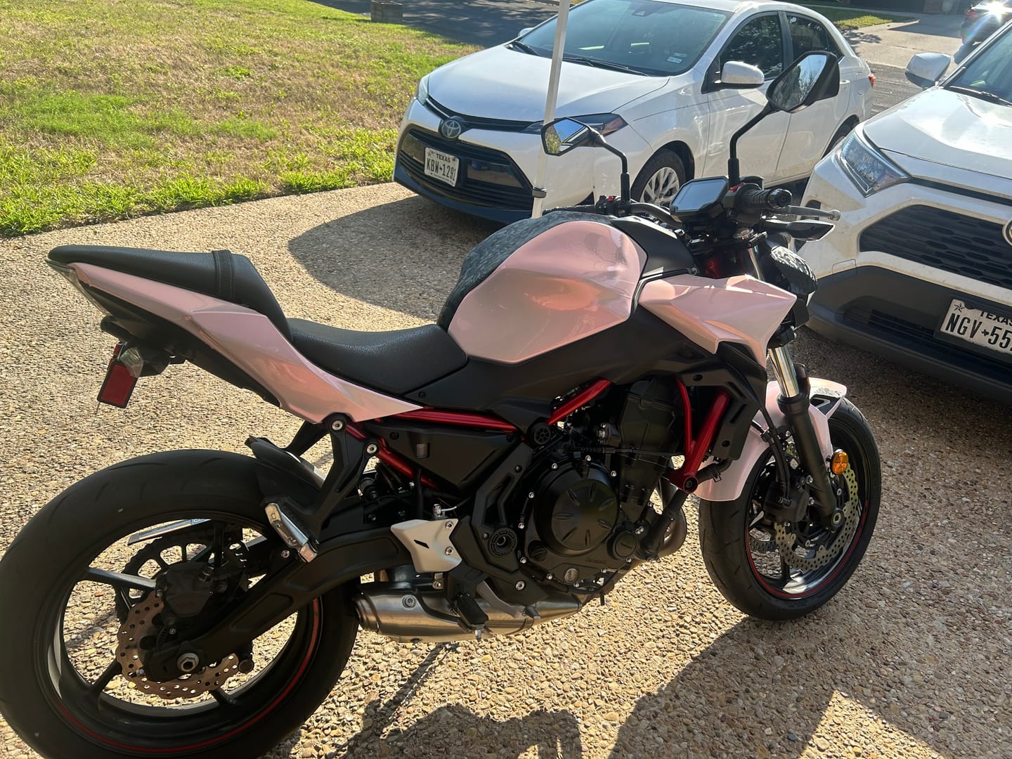 Customer photo review of Candy Metallic Pink White Vinyl Wrap