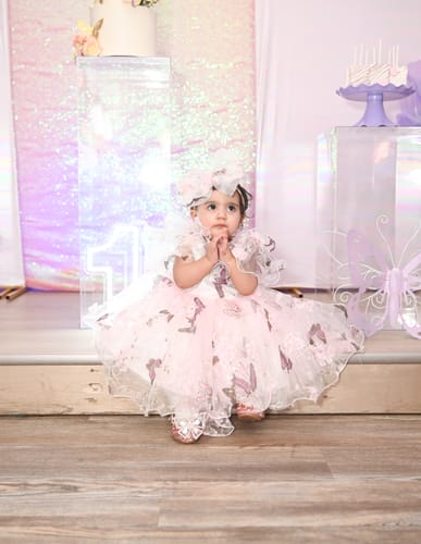 Customer photo review of Baby Girl And Toddler Butterfly Flower Birthday Party Princess Dress