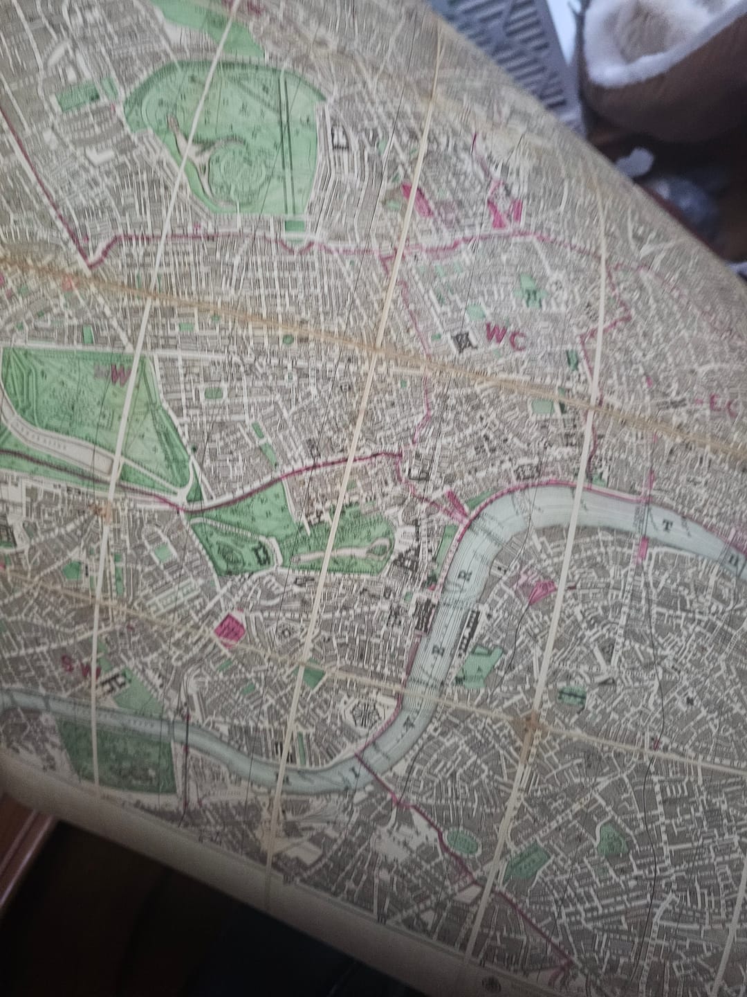 Customer photo review of Big Old Map of London by Bacon, 1890 - Rare Folding Wall Chart of Victorian England