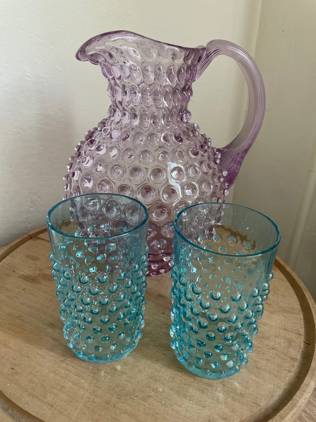 Customer photo review of Sklenice Hobnail Underlay Aquamarine