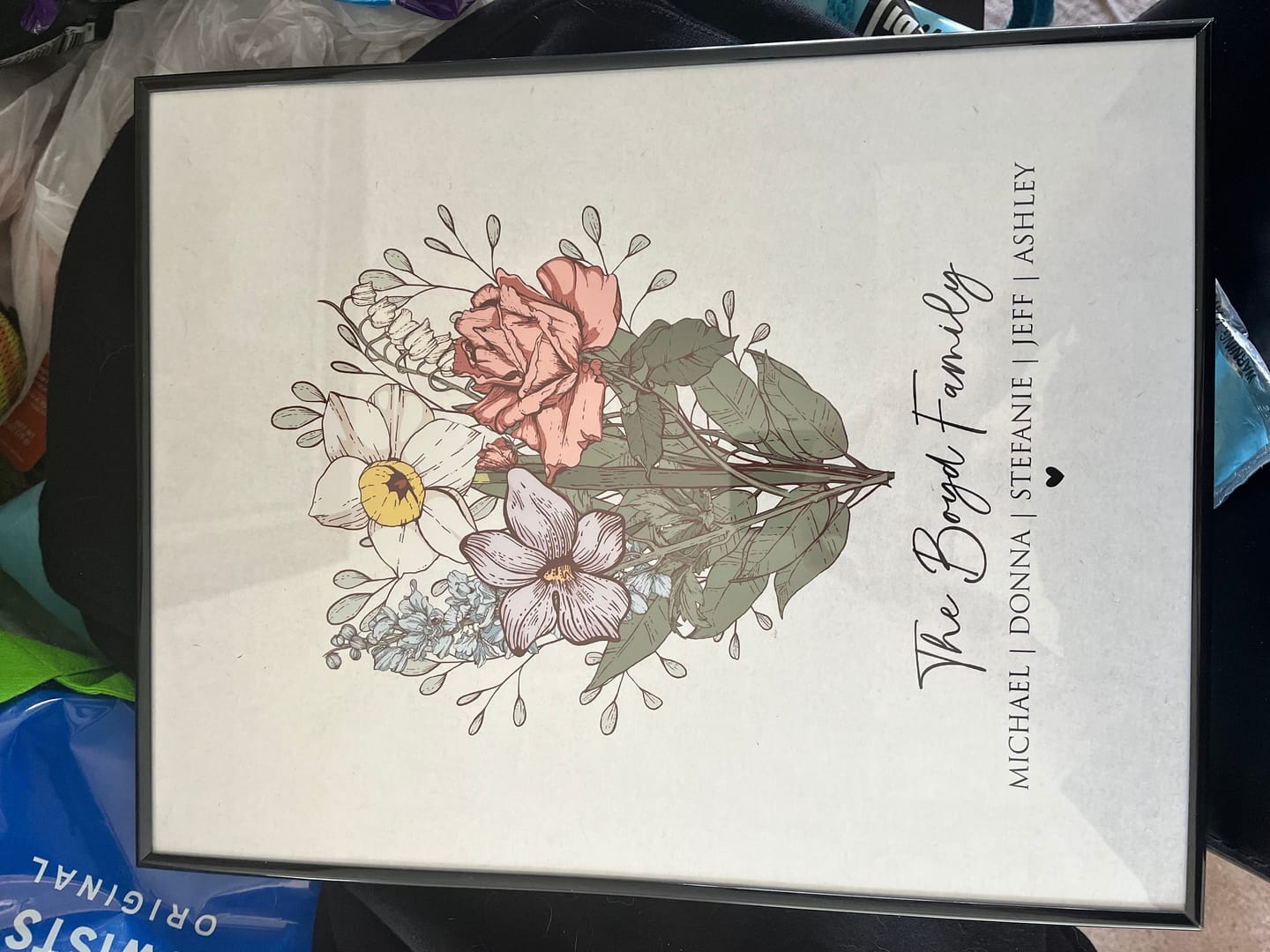 Customer photo review of Mom's Garden Birth Flower Print - Digital / Canvas