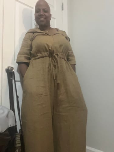 Customer photo review of Linen Jumpsuit REGINA