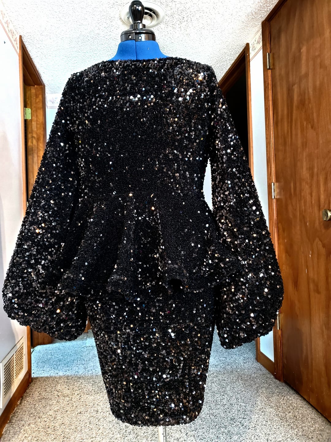 Customer photo review of Black Sequin on Velvet