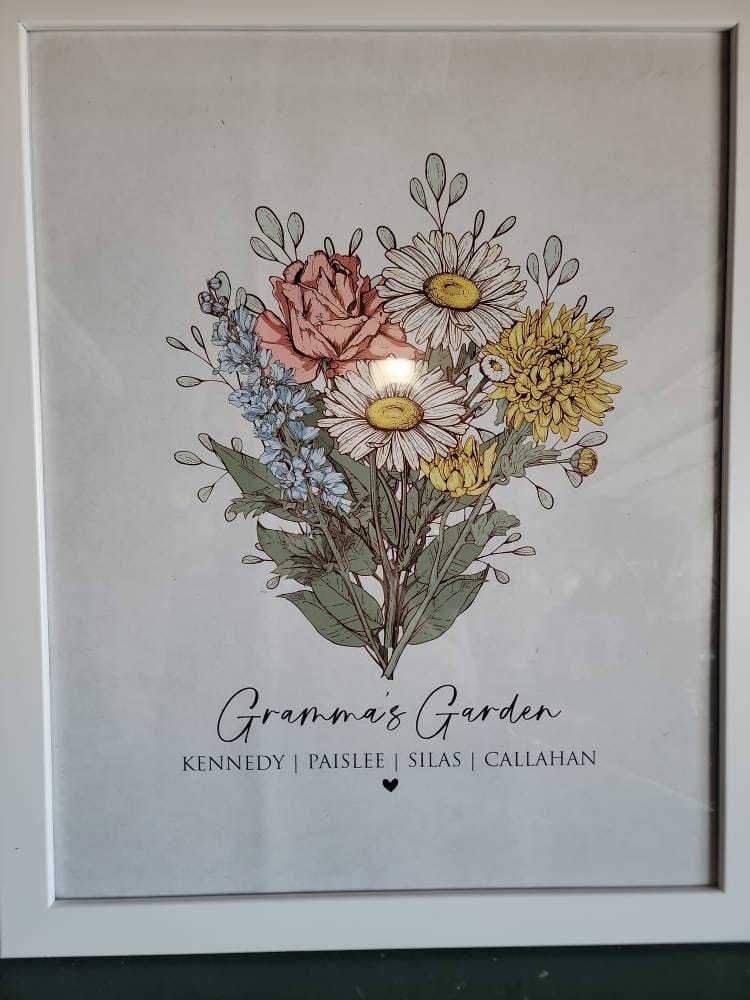 Customer photo review of Mom's Garden Birth Flower Print - Digital / Canvas