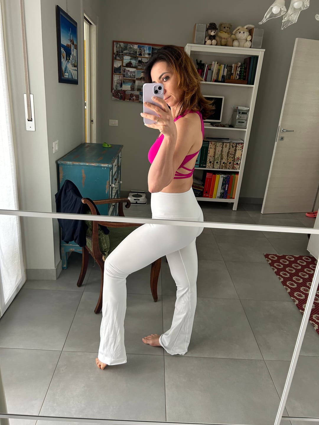 Customer photo review of Leggings a zampa di elefante Bianco Selenite