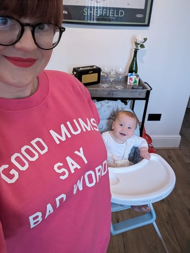 Customer photo review of Good Mums Say Bad Words Sweatshirt