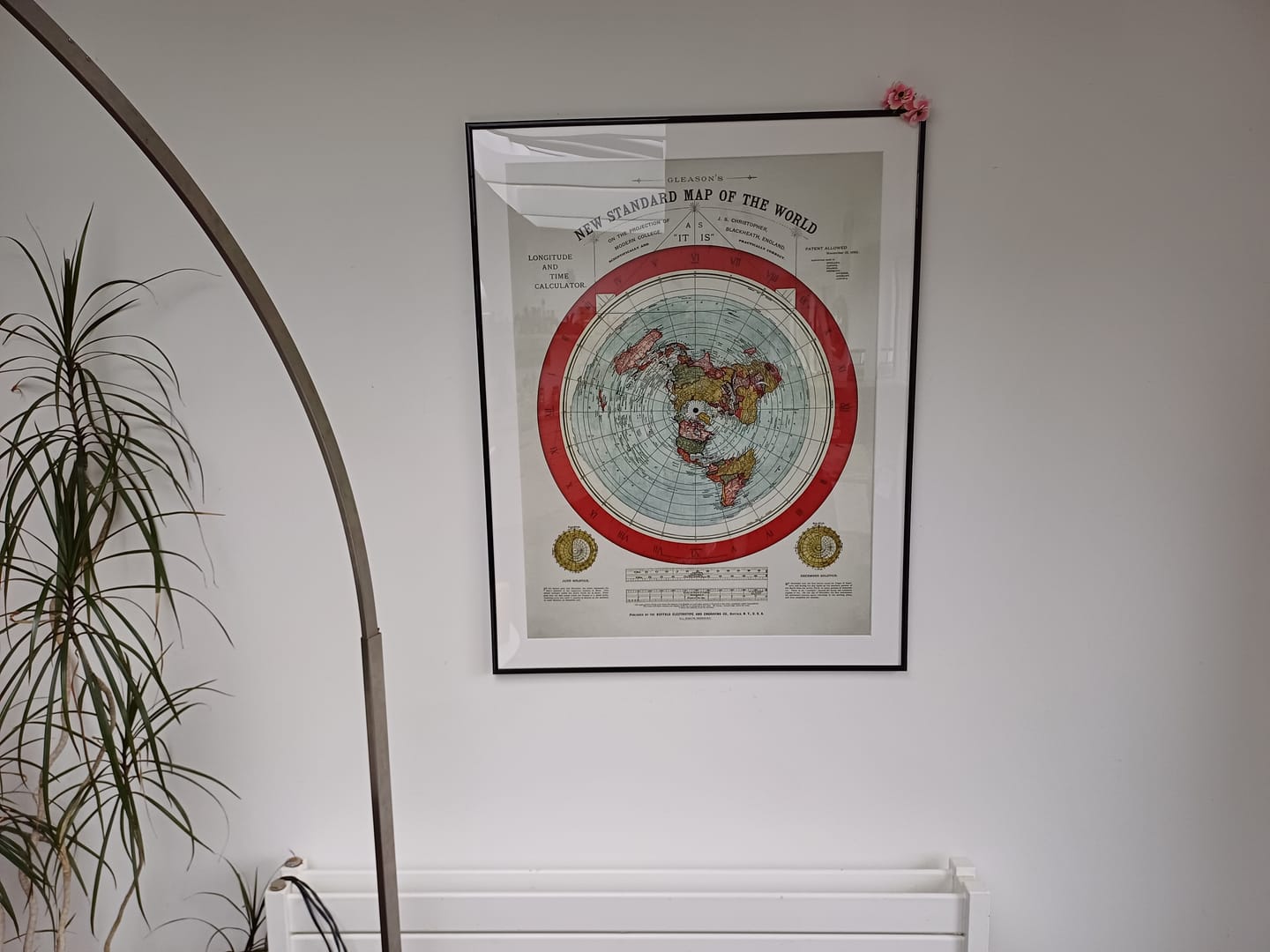 Customer photo review of Old Flat Earth World Map, 1892, by Alexander Gleason - Rare Patented Polar Azimuthal Projection