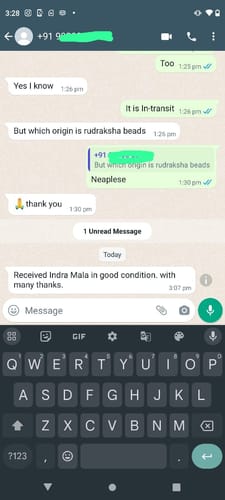 Customer photo review of Indra Mala