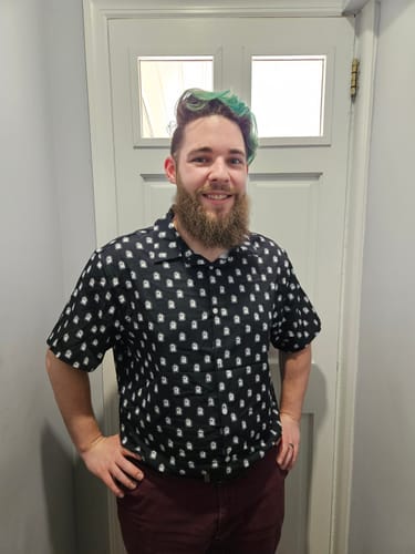 Customer photo review of Pixel Ghost Button Up Shirt