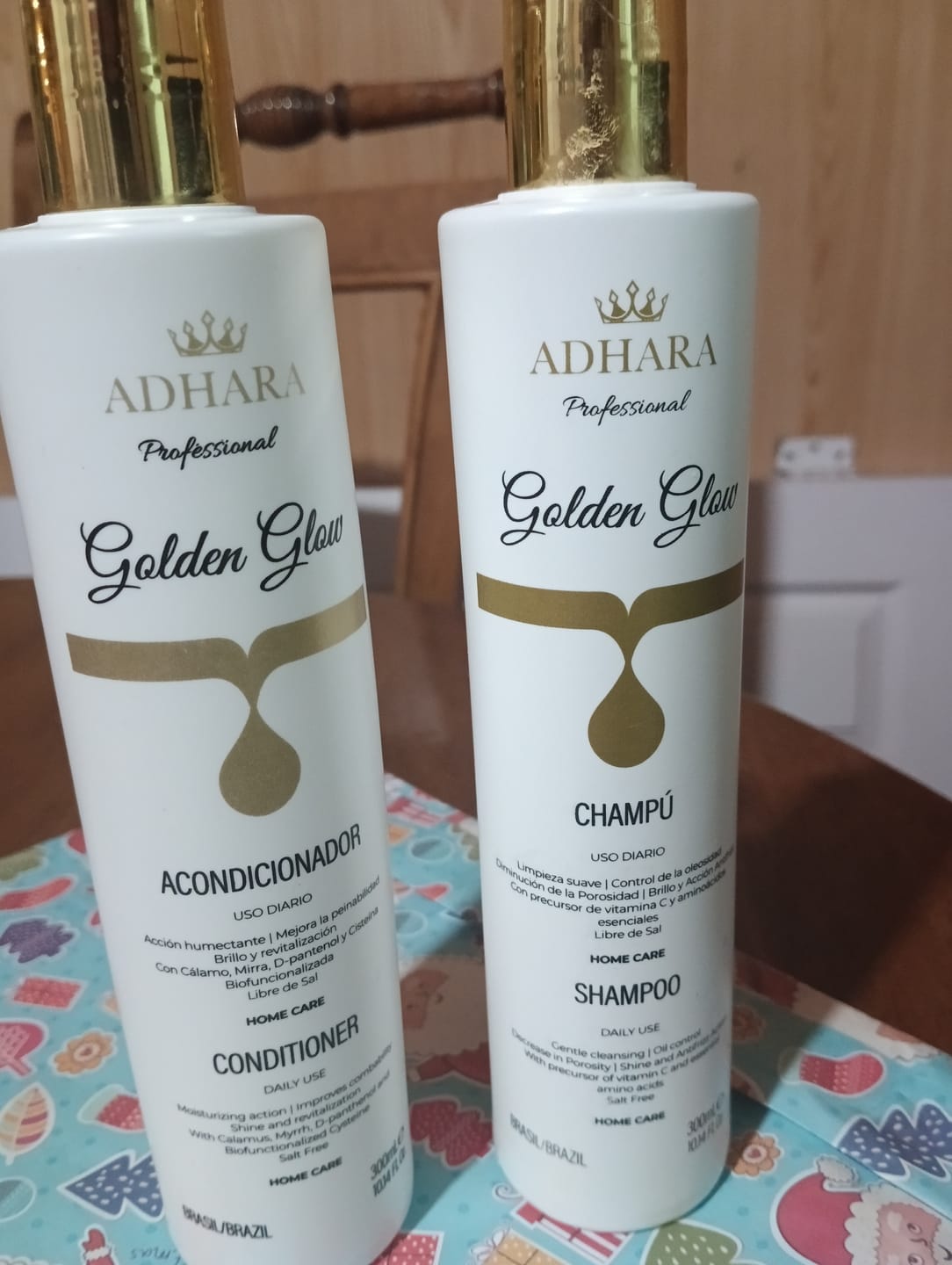 Customer photo review of Kit Shampoo + Acondicionador Golden Glow 300 ML