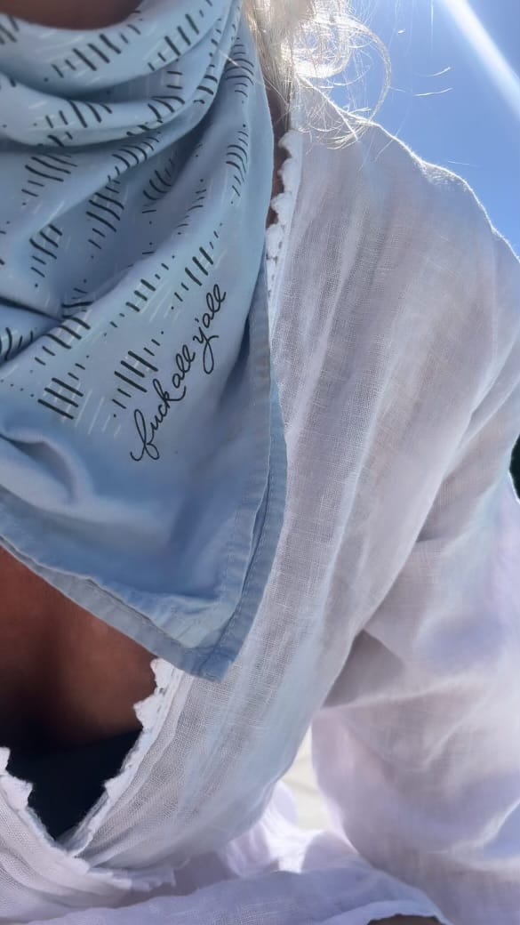 Customer photo review of 'fuck all y'all' bandana