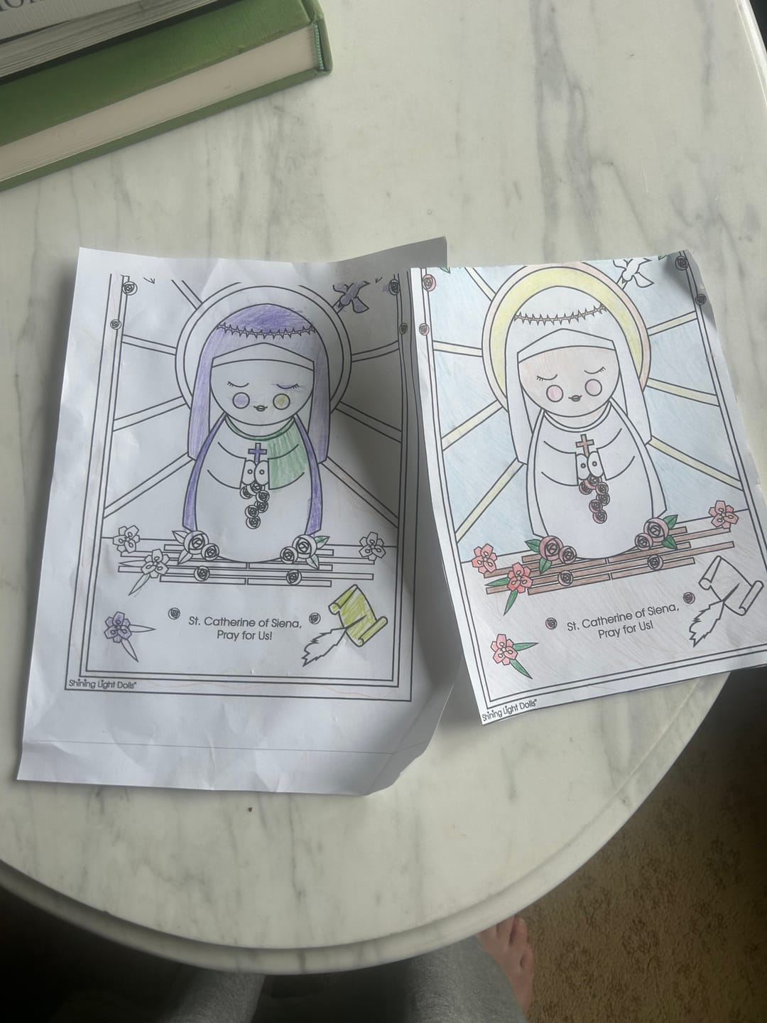 Customer photo review of April Saints Coloring Sheets - Digital Download