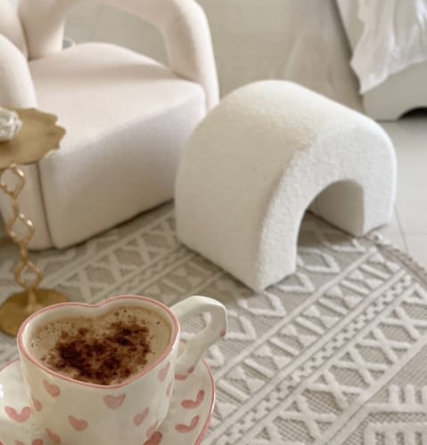 Customer photo review of Arch Boucle Pouf Decor Ottoman (60x45 CM)