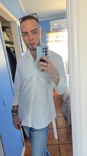 Customer photo review of Mens Plain Long Sleeve Shirt SKUJ12326