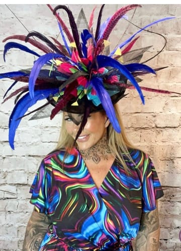 Customer photo review of Sinamay Scalloped Up Back Hat Base 28cm HA071