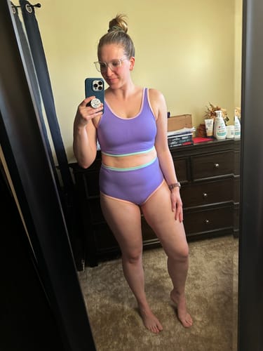 Customer photo review of Coastal Bikini Top - Purple Colorblock