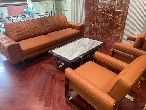Customer photo review of ARENA - Sofa văng bọc da khung viền inox