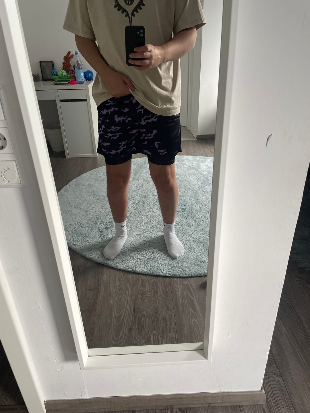 Customer photo review of Curse Mark Gym Shorts