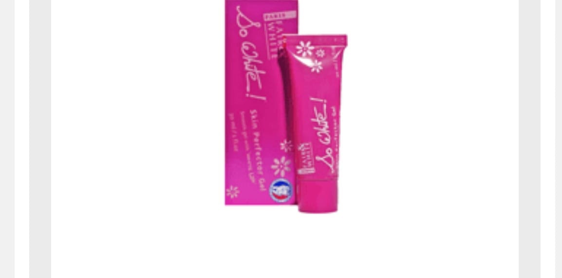 Customer photo review of Fair and White So White Skin Perfector Gel 30ml / 1 fl oz