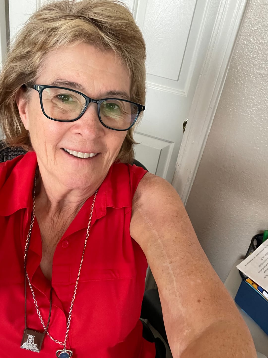 Customer photo review of Premium Brown Scapular, Brown & Cream, Our Lady of Mt. Carmel