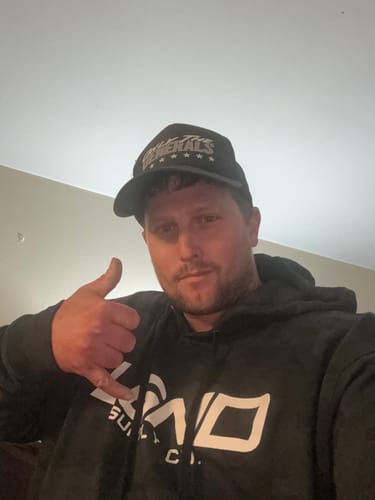 Customer photo review of Black Camo Distressed Hoodie