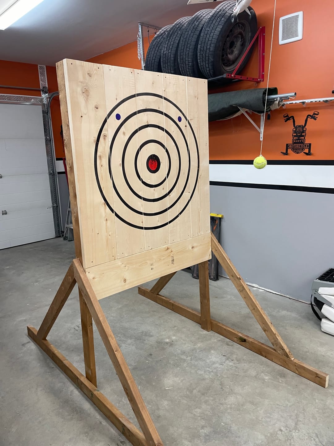 Customer photo review of Axe Throwing Target Builder Kit (Refillable Markers + Stencil)