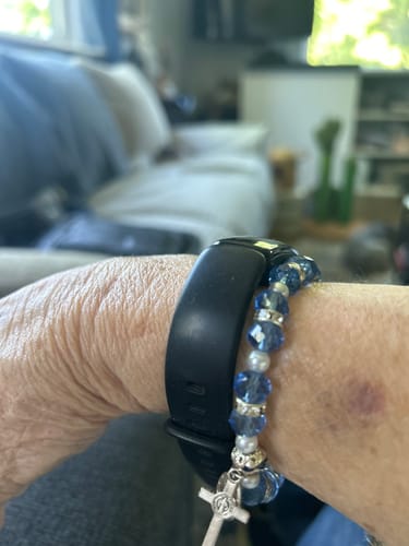 Customer photo review of FREE Sapphire Crystal Rosary Bracelet