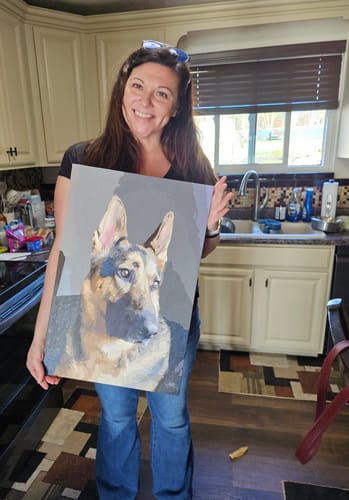 Customer photo review of Paint Your Pet by Numbers Featuring Custom Paint by Numbers Kit