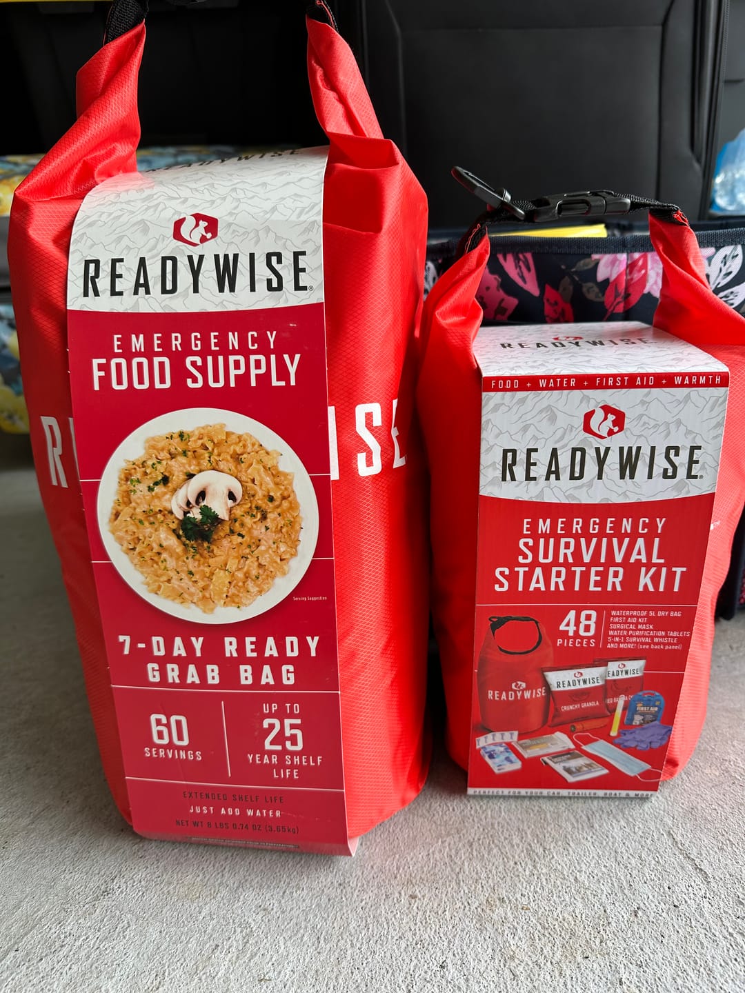 Customer photo review of 7-Day Emergency Food Supply Ready Grab Bag