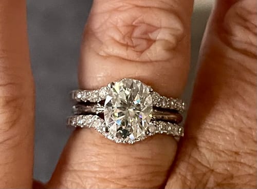 Customer photo review of Classic Solitaire Oval Moissanite Four Prong Polish Engagement Ring