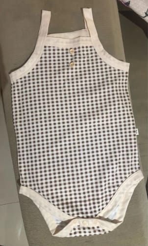 Customer photo review of Baby Girl Plaid Camisole Bodysuit