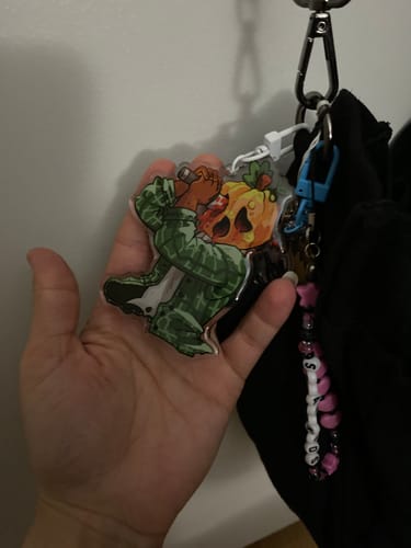 Customer photo review of Gore Pumpkin Head Keychains