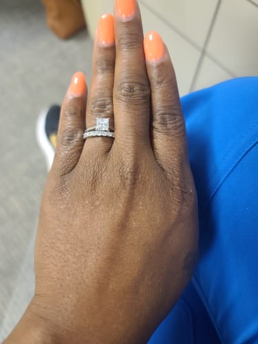 Customer photo review of Solitaire 1.2ct Princess CZ Ring in Sterling Silver
