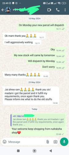 Customer photo review of Siddha Mala(1 to 21 mukhi mala)