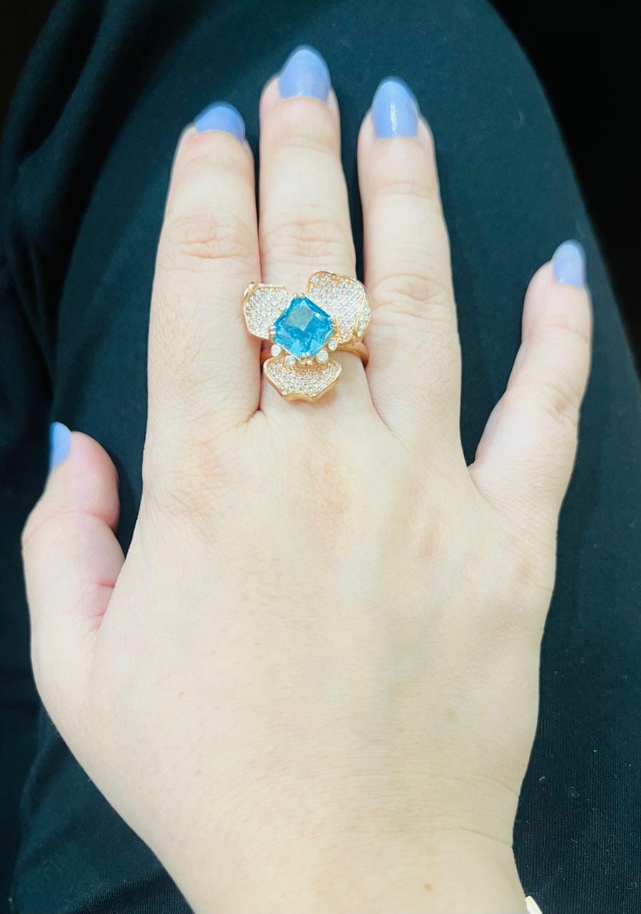 Customer photo review of Sterling Silver Sepal Azure Ring