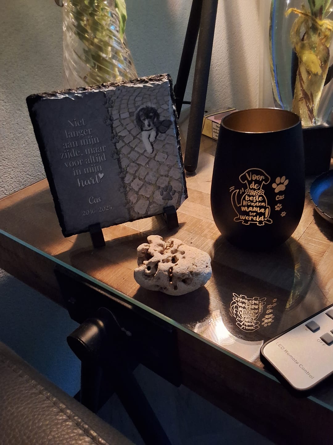 Customer photo review of Voor altijd in het hart - Gepersonaliseerde leisteen