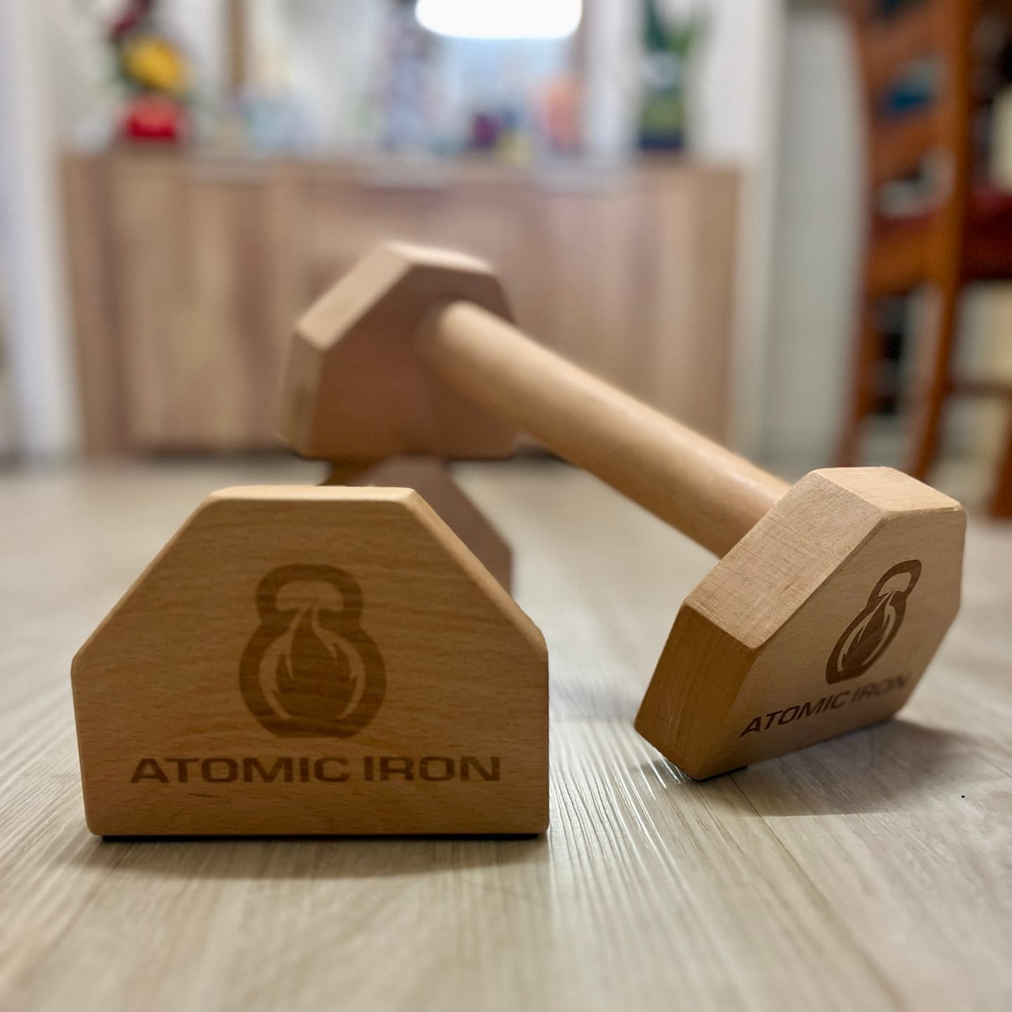 Customer photo review of Wooden Handstand Parallettes