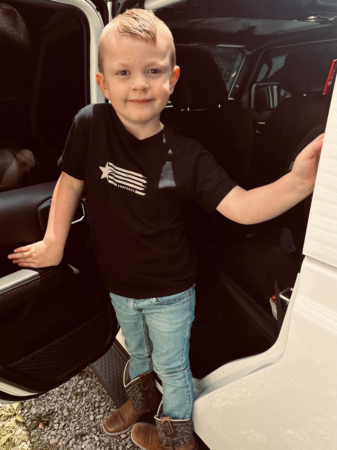 Customer photo review of Youth Enrforce Tee