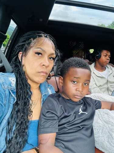 Customer photo review of 36" Human Hair Boho Curls HD Lace Knotless Box Braided Wig Full Hand-tied - Human Baby Hair