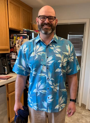 Customer photo review of Super Stretch - The "Dad Bod" Hawaiian Shirt