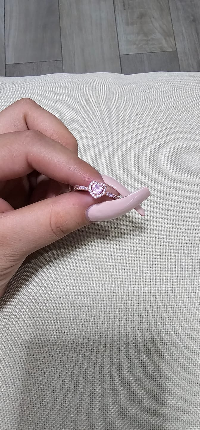 Customer photo review of Anillo Corazon Princesa Aurora Oro Rosa